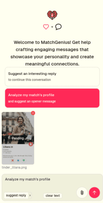 Profile Analyzer app view